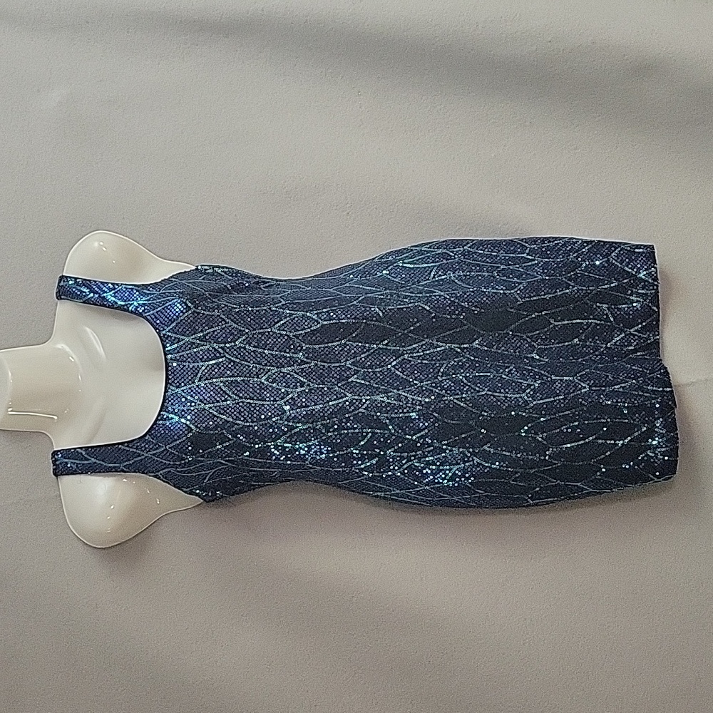 Lily Rose Blue Sequin Party Dress size small Mini Dress Body Con